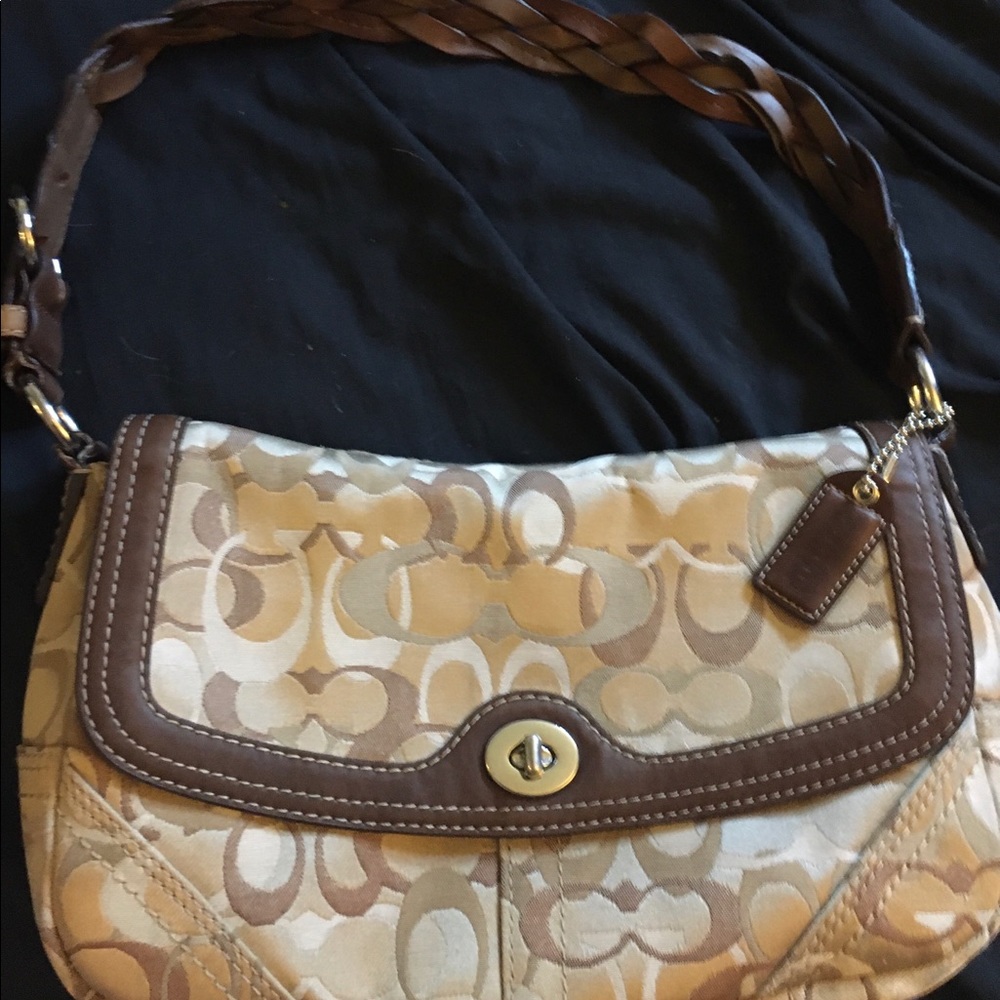 COACH-Chelsea Optic Signature Flap Shoulder Purse